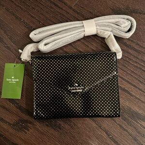 Kate Spade Black and Gold Dotted Crossbody in Monday Lilac Street Dot